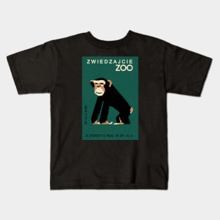 Vintage monkey zoo label Kids T-Shirt